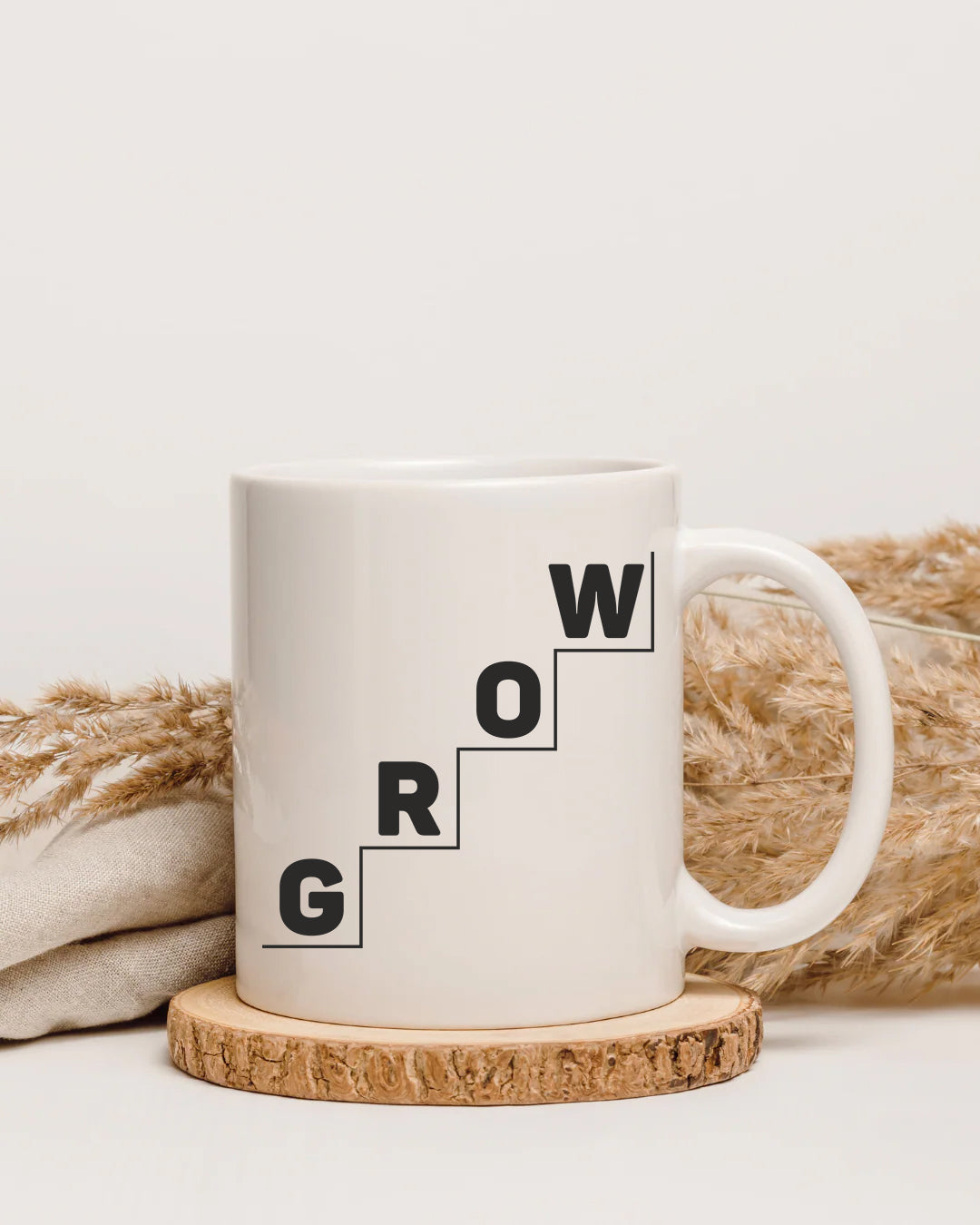 GROW – Motivational Ceramic Mug for Entrepreneurs, CEOs & Business Leaders | Success Mindset Coffee Cup