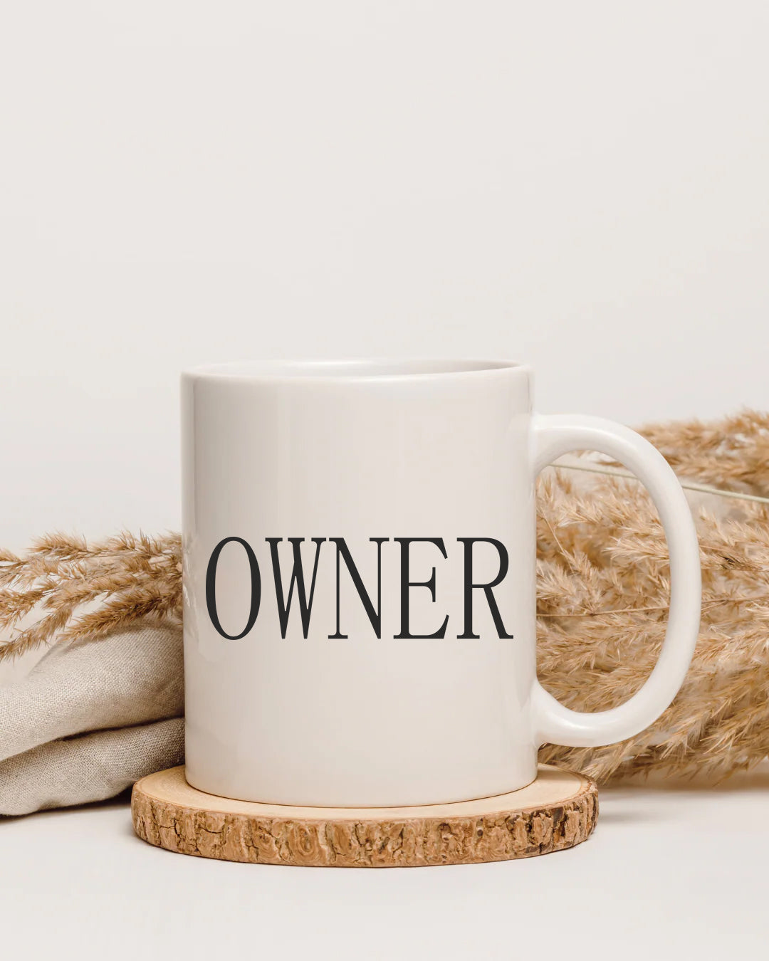 Fuel Your Ambition, One Sip at a Time with Owner title Premium White Ceramic Mug